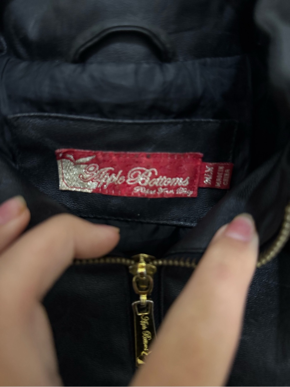 Apple Bottom Faux Leather Bomber Jacket - Picture 2 of 6